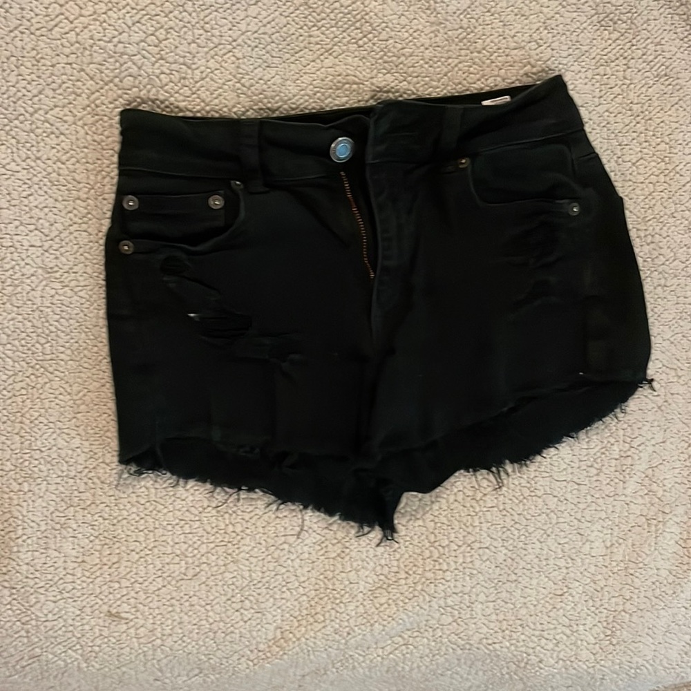 Black cut off shorts